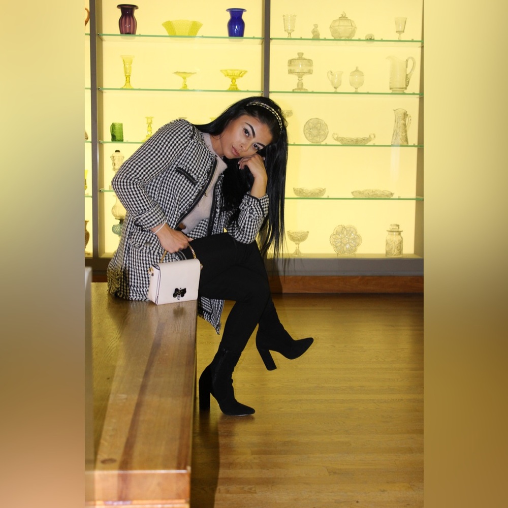 Elegant, Houndstooth Pattern Jacket From “Zara”; … - image 6